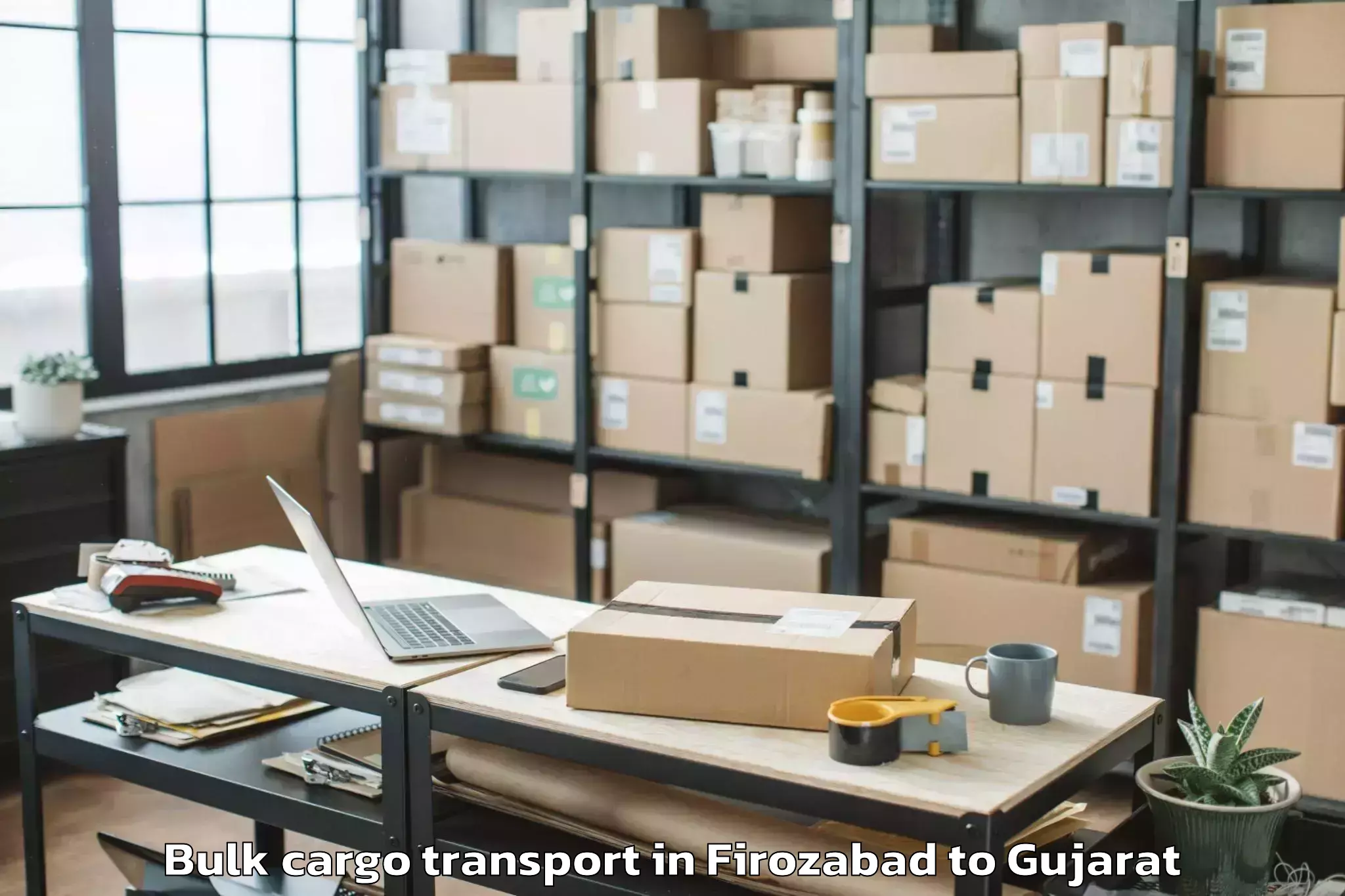 Reliable Firozabad to Ganpat University Mehsana Bulk Cargo Transport